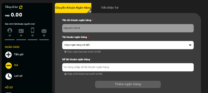 chọn rút tiền We88