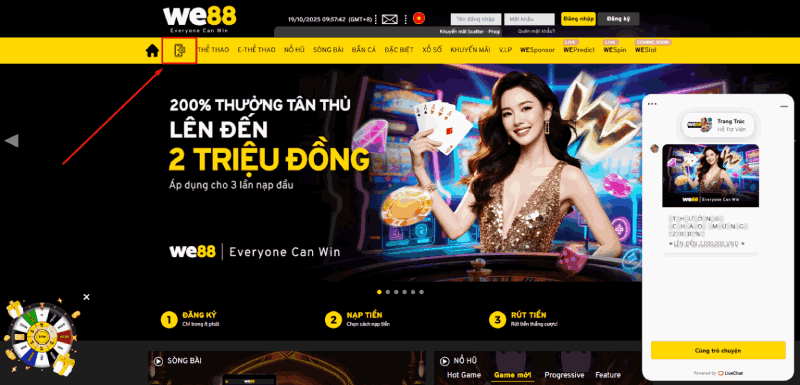 chọn tải app We88