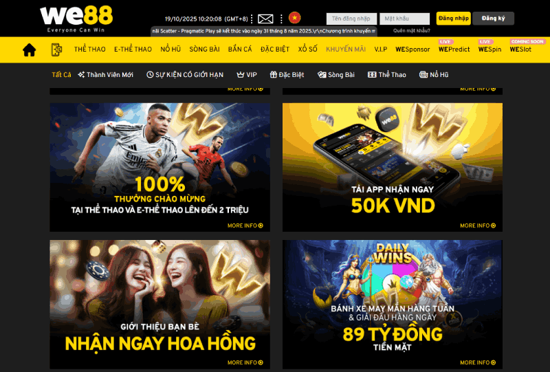 lưu ý khi tải app We88